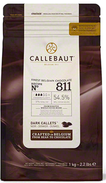Callebaut 54.5 811 Dark Callets Chocolate Man