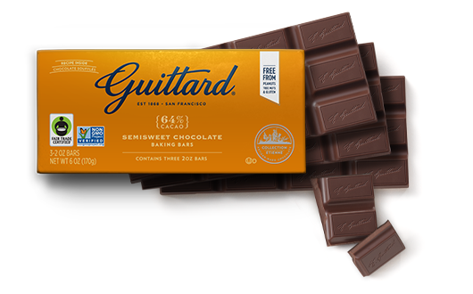 Guittard "Semisweet Chocolate Baking Bars" 64% (Box of 3 - 2oz bars)