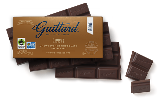 Guittard "Unsweetened Chocolate Baking Bars" 100% (Box of 3 - 2oz bars)