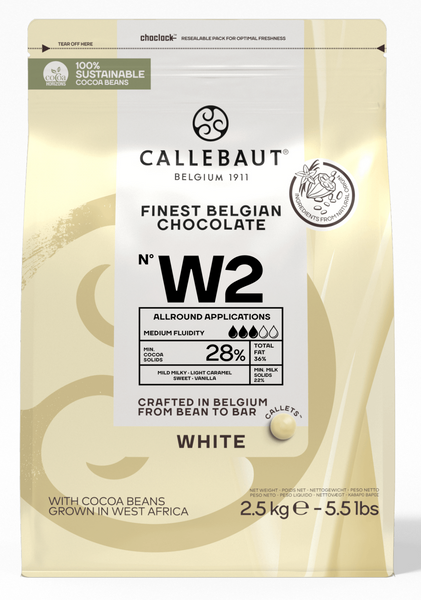 Callebaut 28% 'W2' White Chocolate Callets