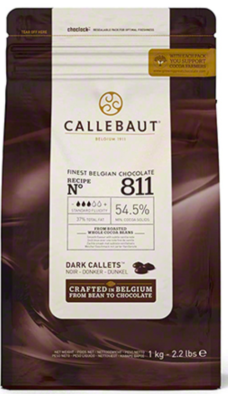 Callebaut Dark Chocolate Callets - 811 - 2.5kg (5.5lbs)